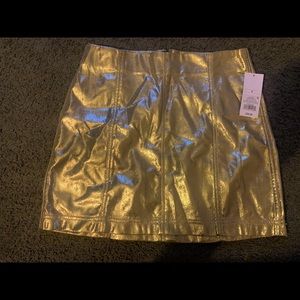 mini champagne zip up skirt